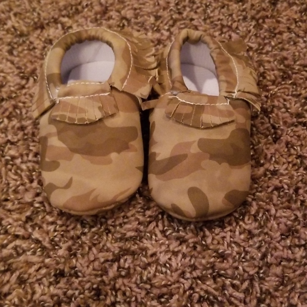 Tan camo moccasins